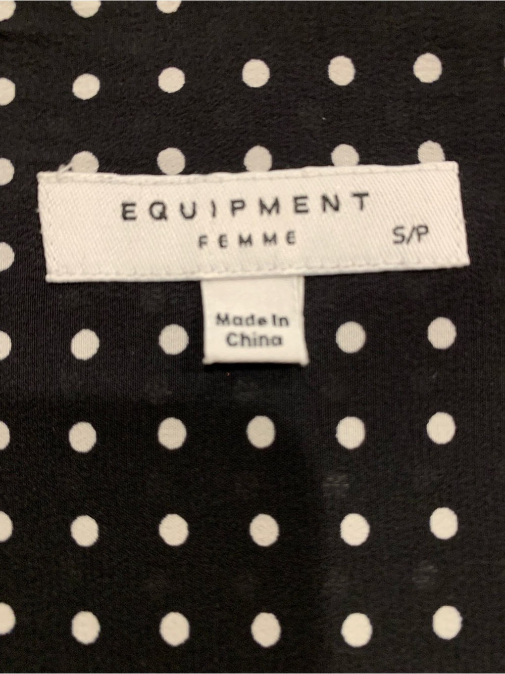 Equipment Black and White Polka Dot Blouse 100% silk, size S - Picture 2 of 8